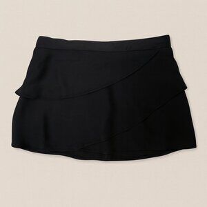 black ruffle mini skirt